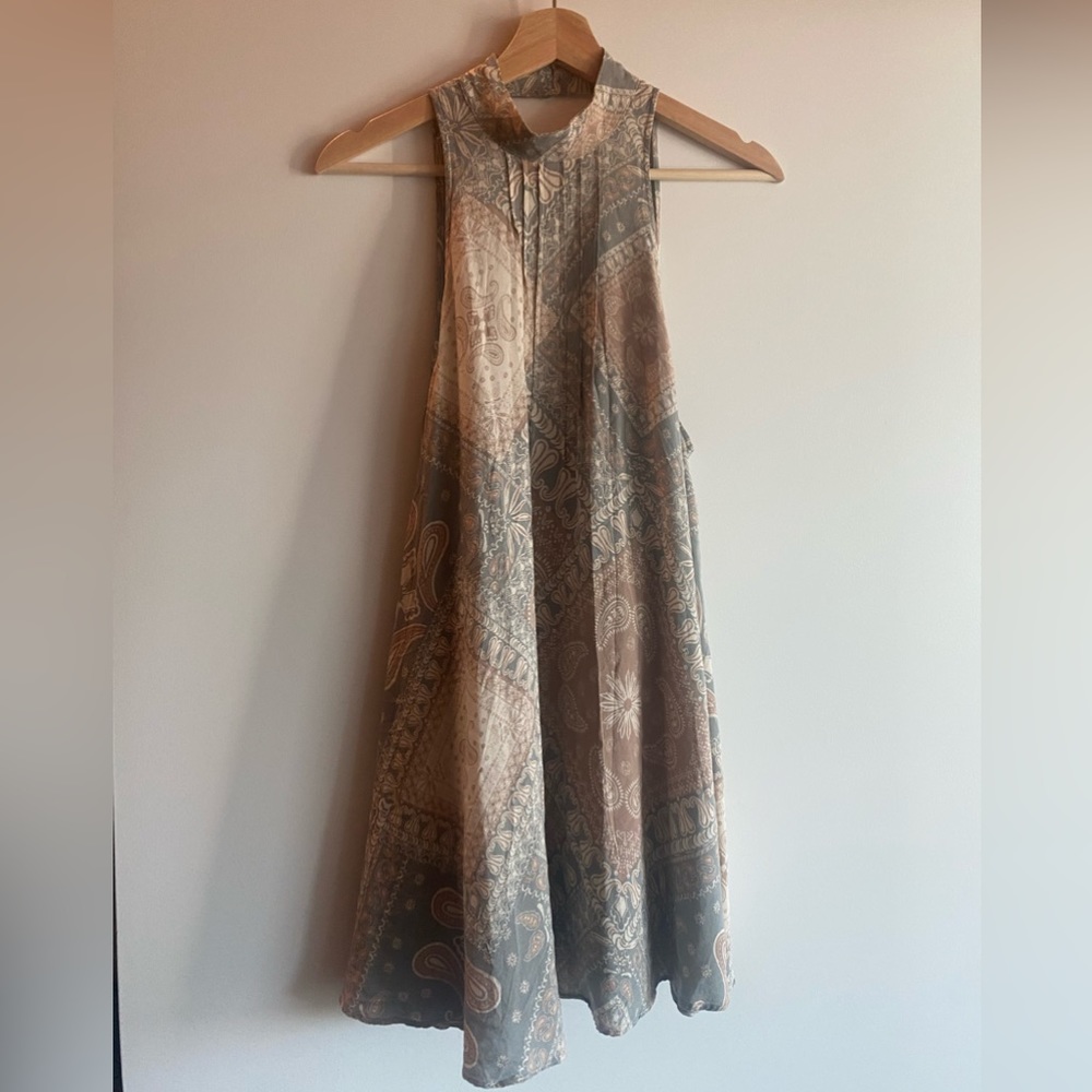 Free people paisley halter dress, size small